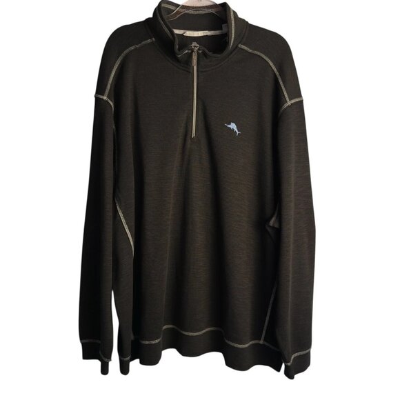 Tommy Bahama Tobago Bay Half Zip Pullover Men’s 2XB Black Big & Tall - Picture 2 of 6